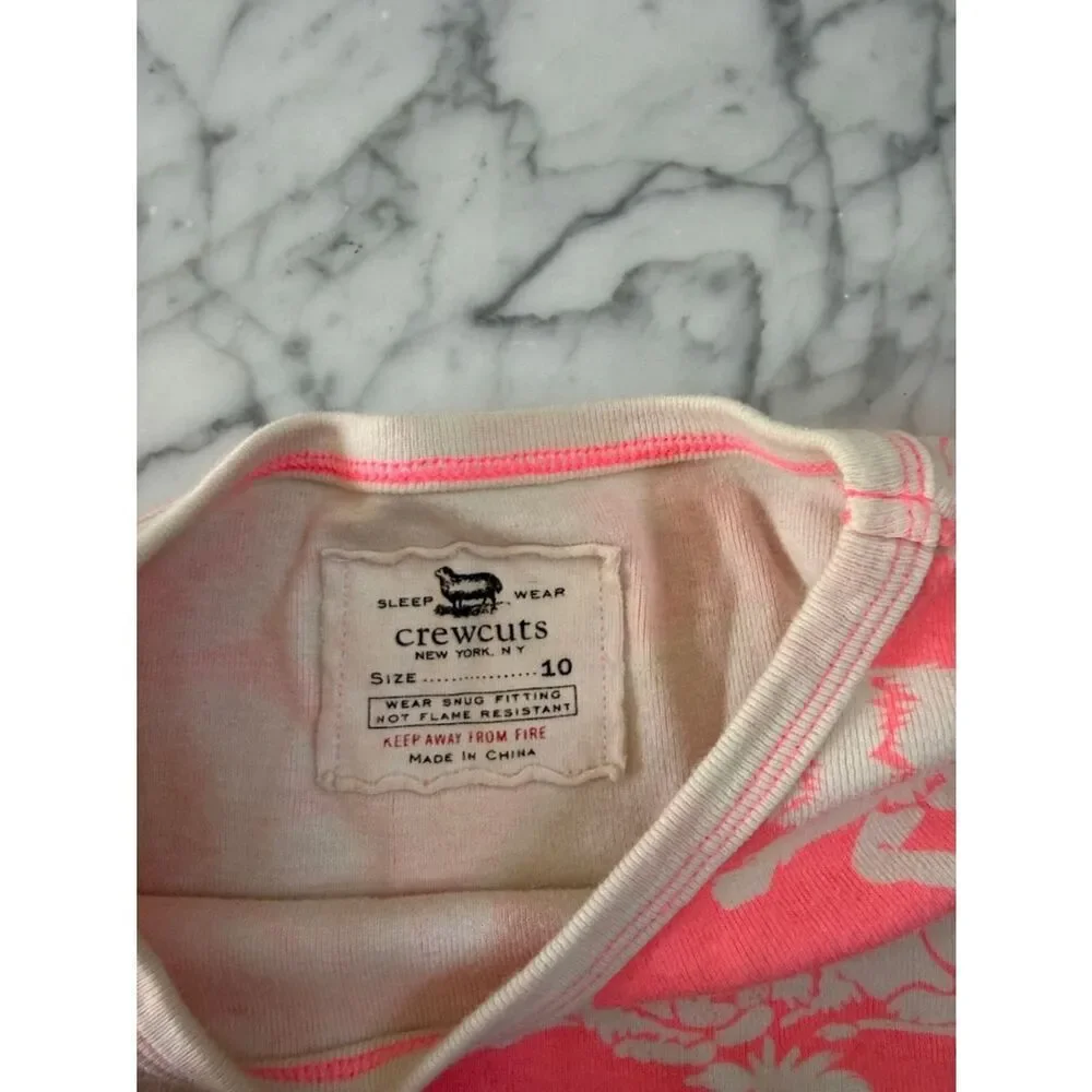 Crewcuts Hot Pink Lion Sz 10 Pajama Set